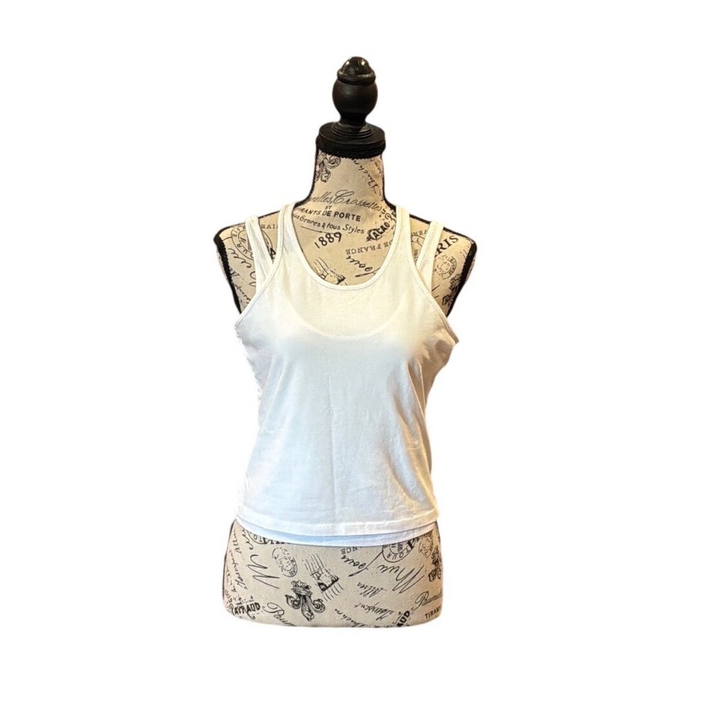 Maeve Anthropologie White Double Strap Racerback Tank Top Size M NWT